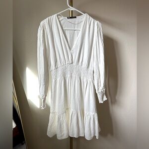Zara Cream Long Sleeve Mini Dress